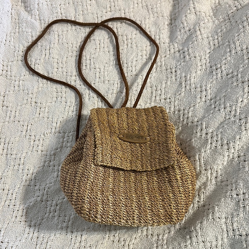Vintage Esprit Brown Woven Mini Backpack - Women’s
